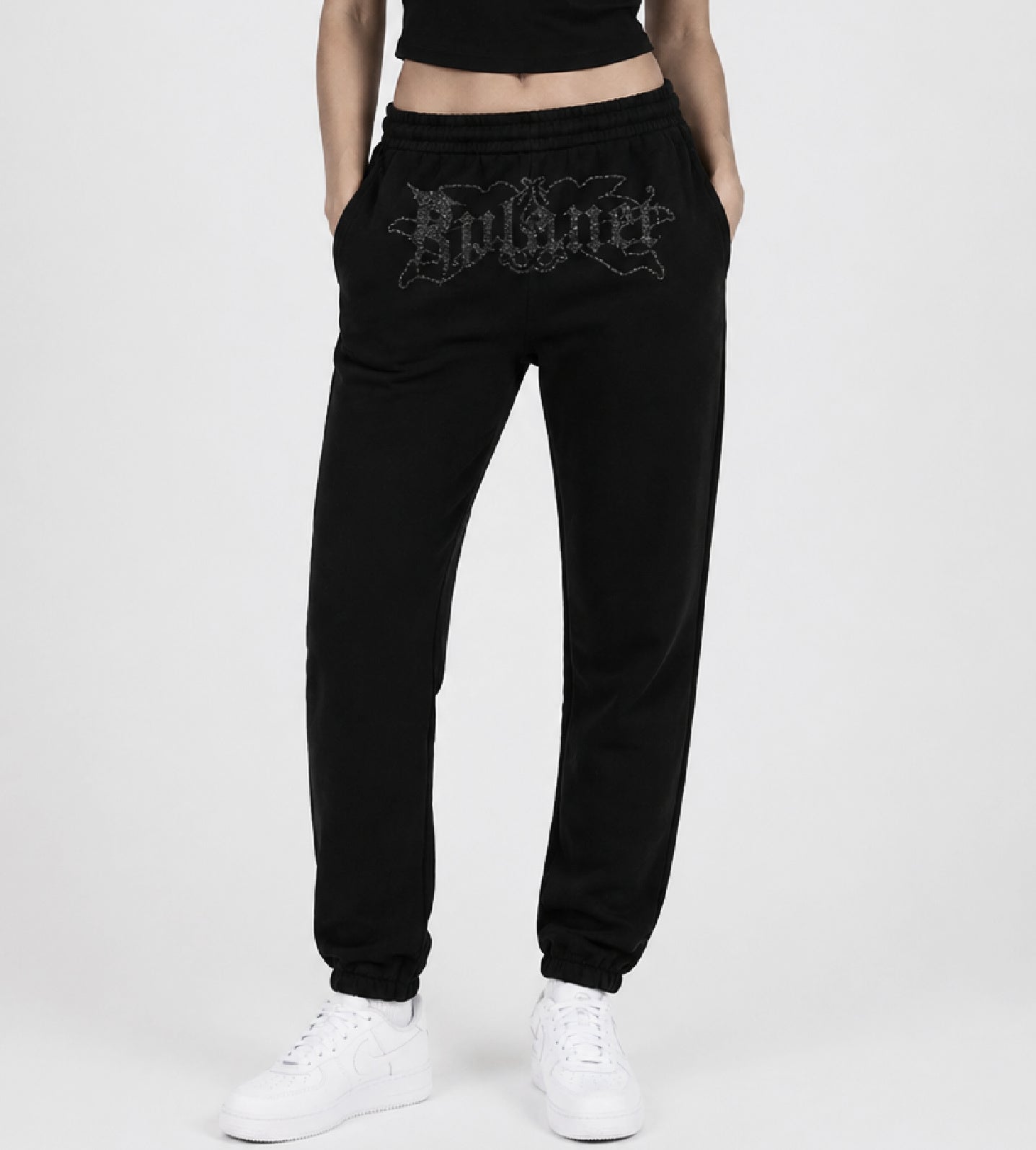 RPLANET BLACK GLITTER PANTS