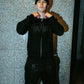 RPLANET BLACK GLITTER ZIP HOODIE