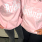 WHITE GLITTER PINK HOODIE