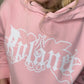 WHITE GLITTER PINK HOODIE