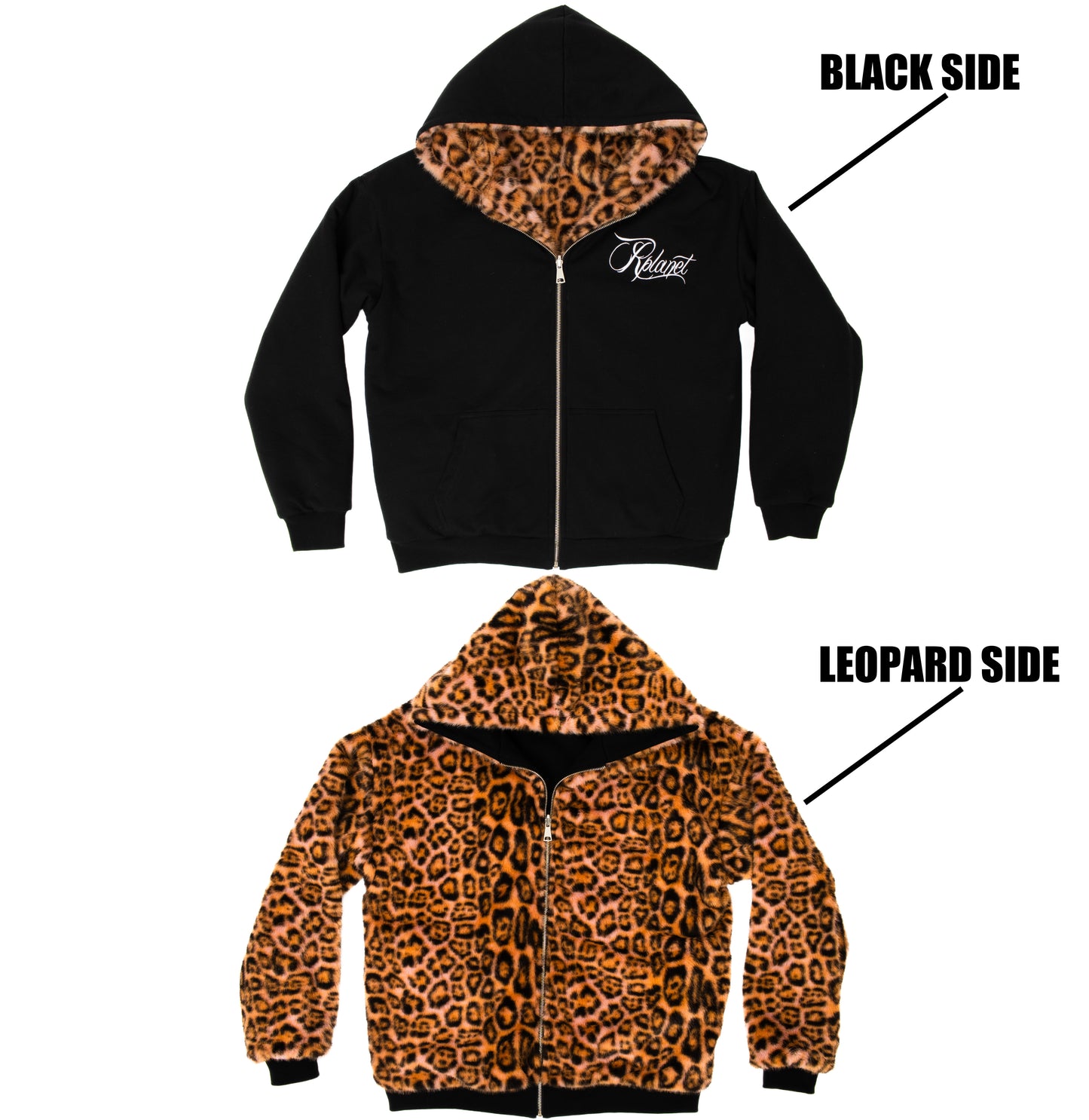 LEOPARD REVERSIBLE HOODIE