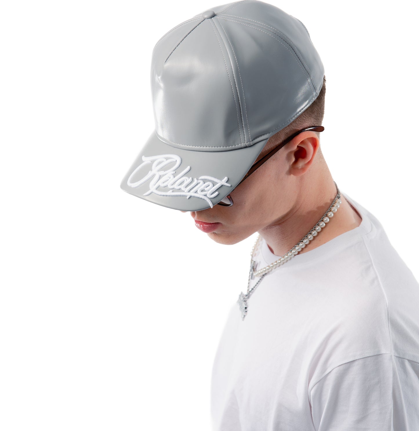 GRAY LEATHER CAP