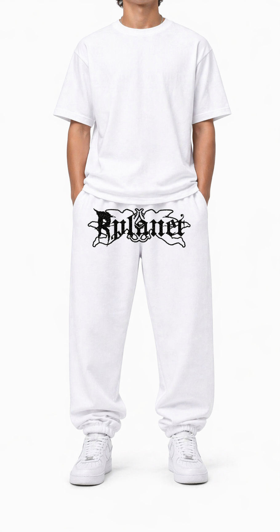 RPLANET WHITE GLITTER PANTS
