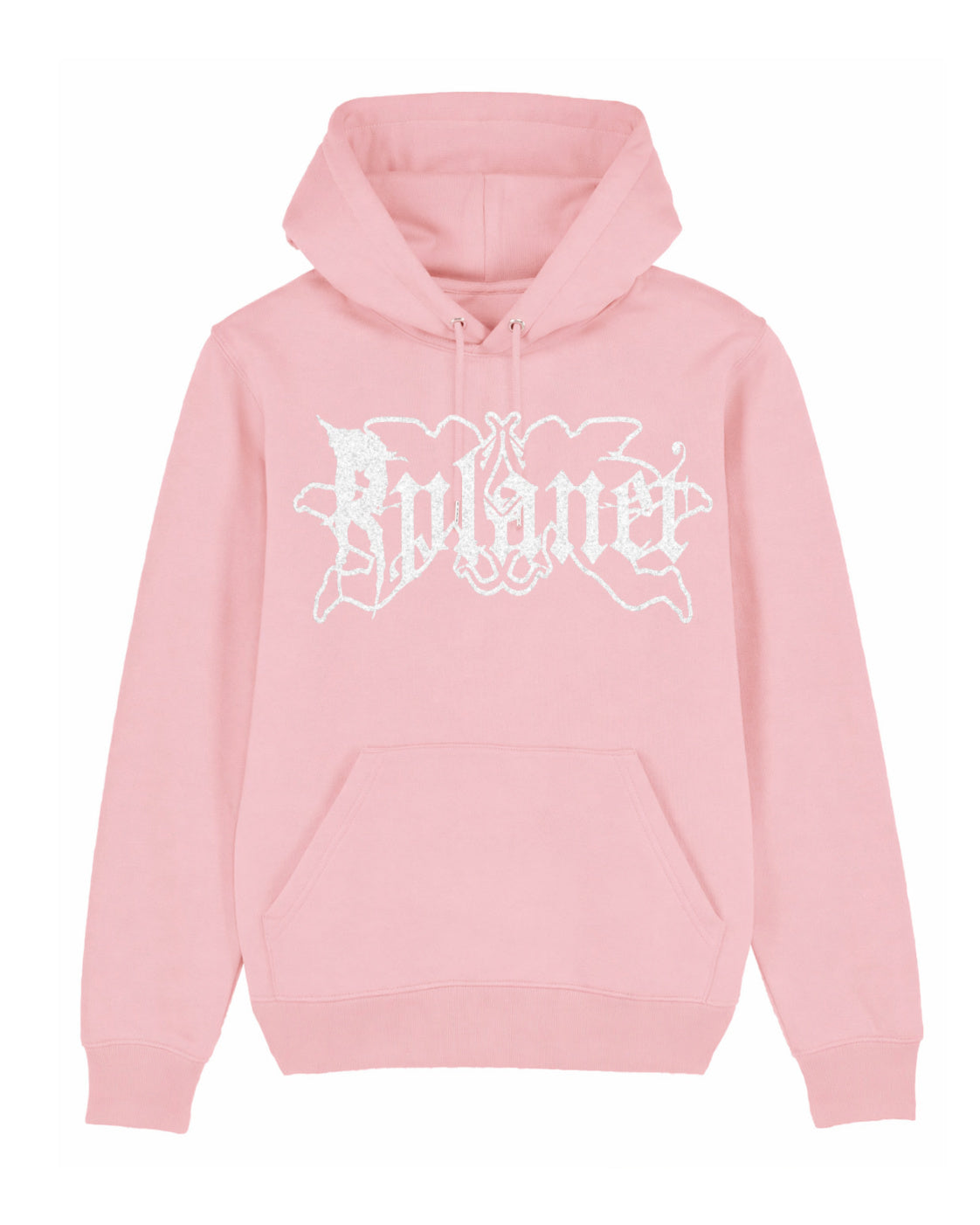 WHITE GLITTER PINK HOODIE