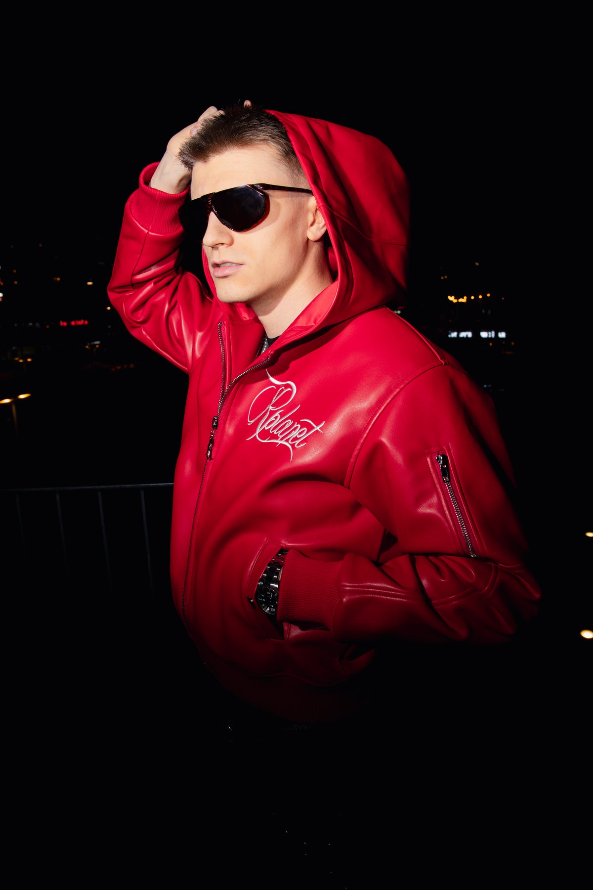 RED BOMBER JACKET