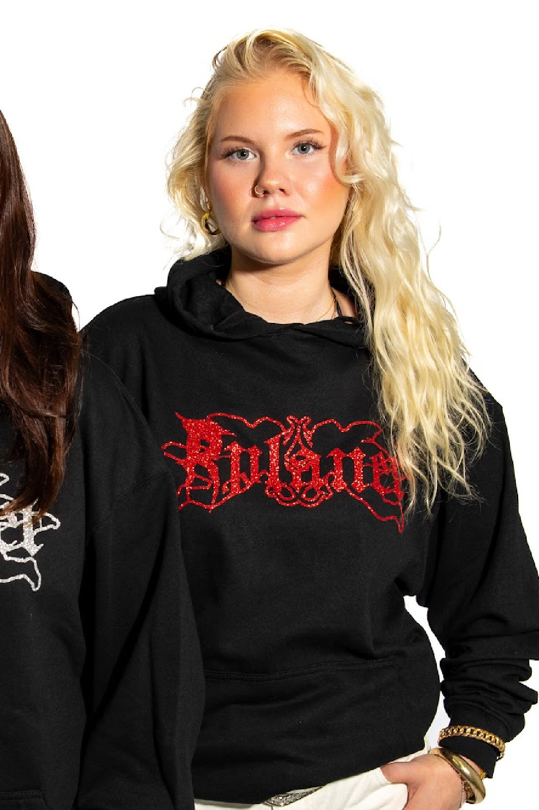 RPLANET RED GLITTER HOODIE