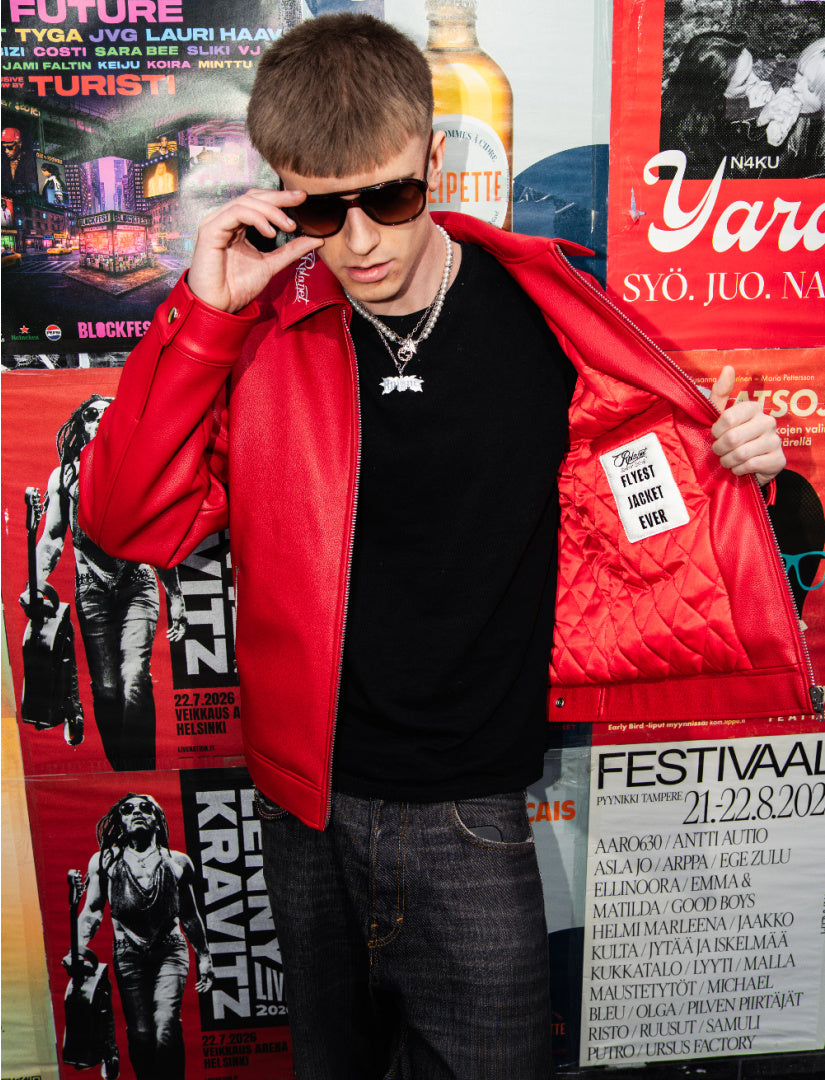 LEATHER RED "FLYEST JACKET EVER"