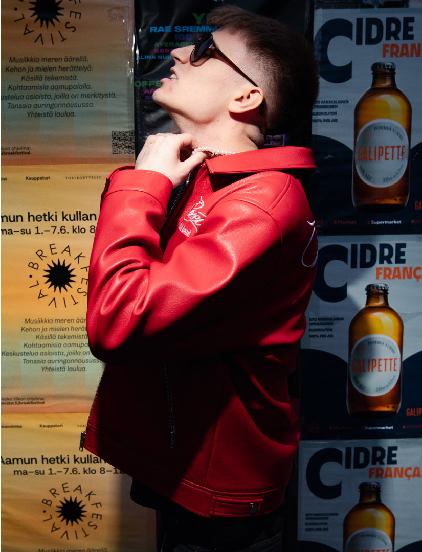 LEATHER RED "FLYEST JACKET EVER"