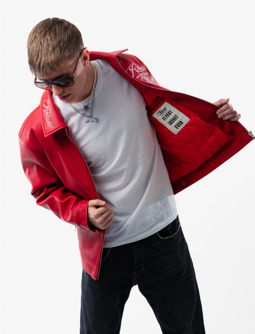 LEATHER RED "FLYEST JACKET EVER"