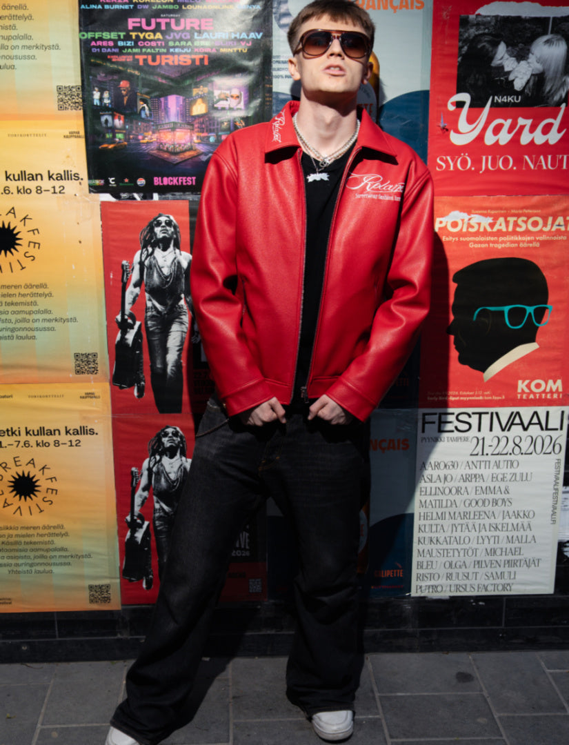 LEATHER RED "FLYEST JACKET EVER"