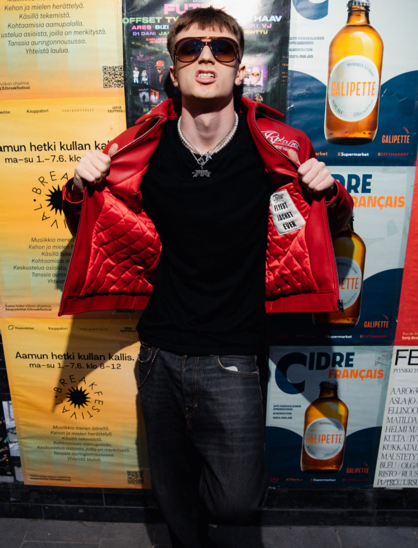 LEATHER RED "FLYEST JACKET EVER"