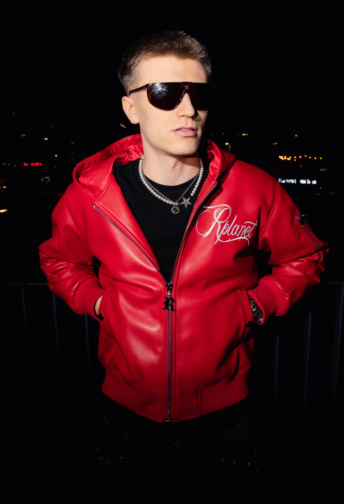 RED BOMBER JACKET