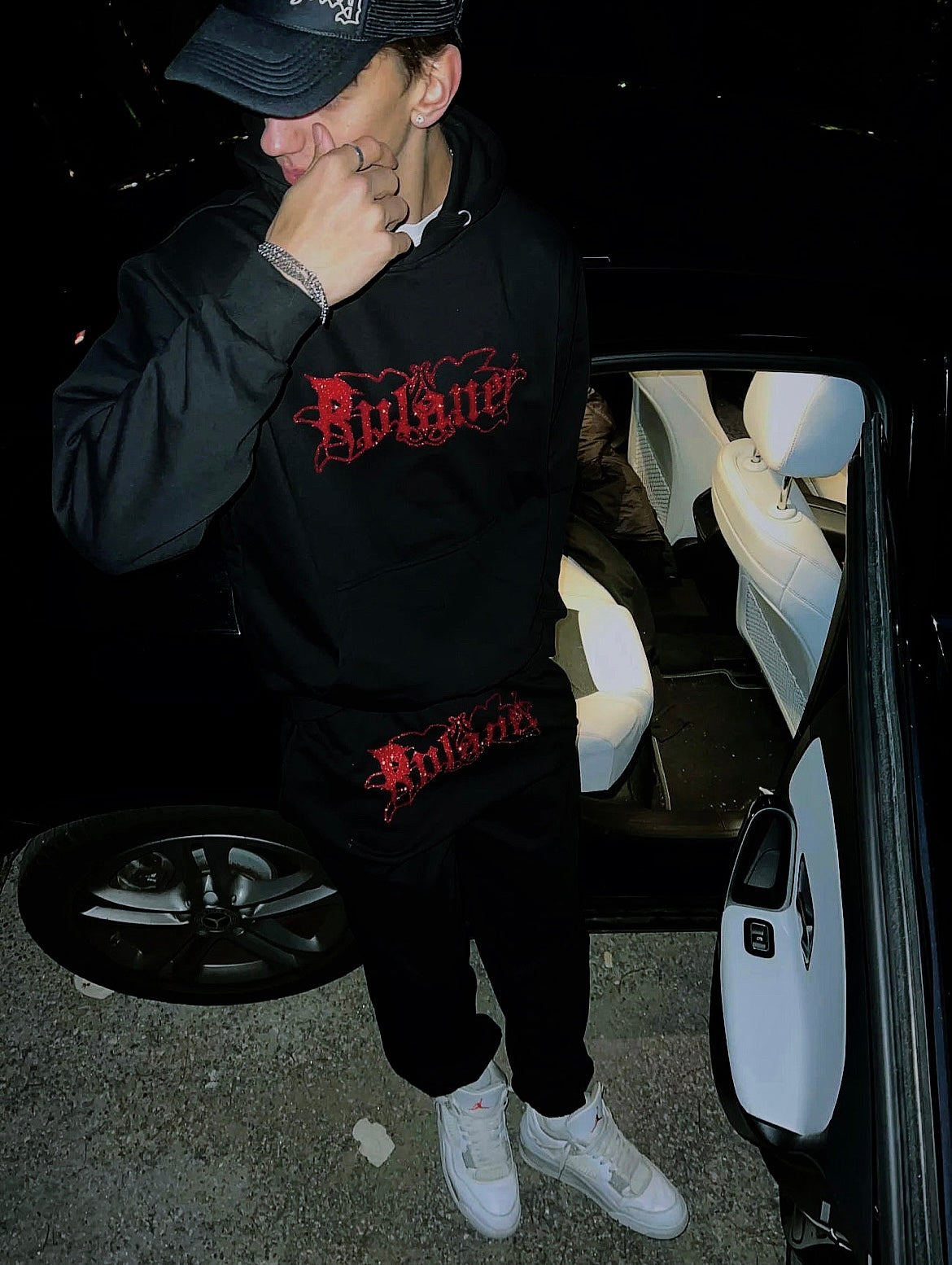 RPLANET RED GLITTER TRACKSUIT