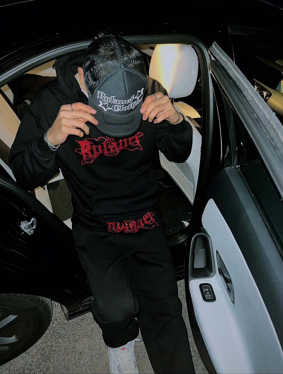 RPLANET RED GLITTER TRACKSUIT