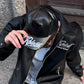BLACK LEATHER CAP