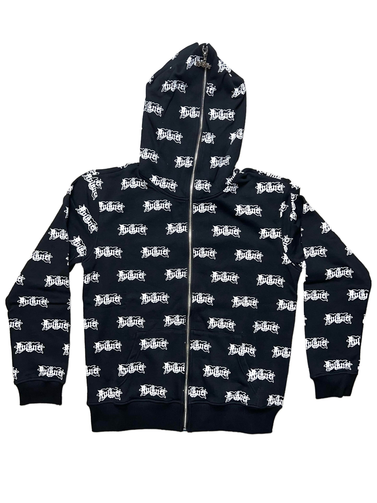 RPLANET BLACK FULL-ZIP HOODIE