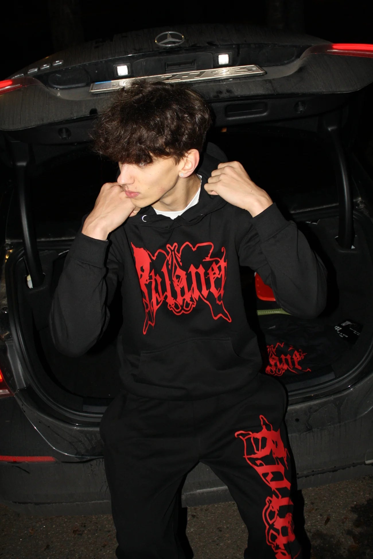 RPLANET BLACK BIG LOGO HOODIE